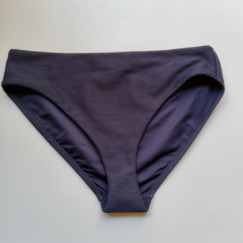New Milea Ribbed Bikini Swimsuit Bottom Size 10 Navy Blue